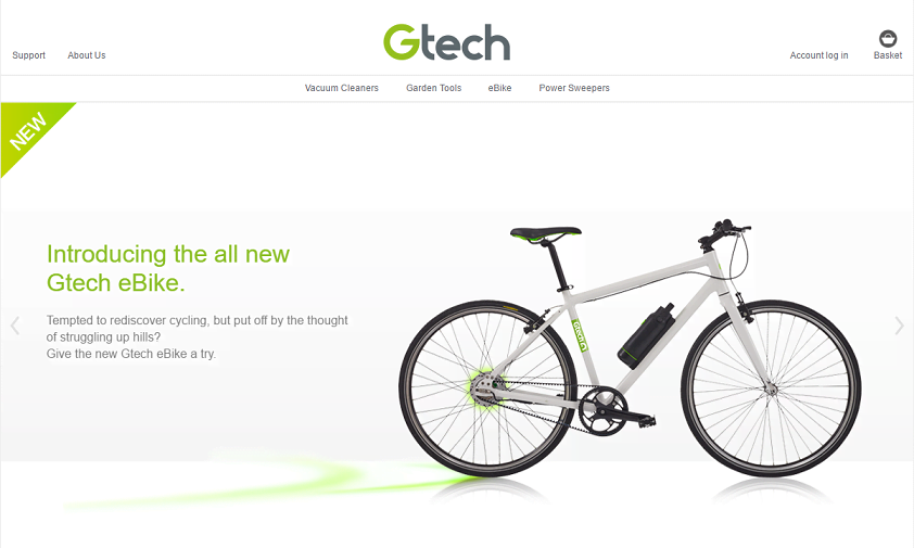 Gtech Homepage Screenshot
