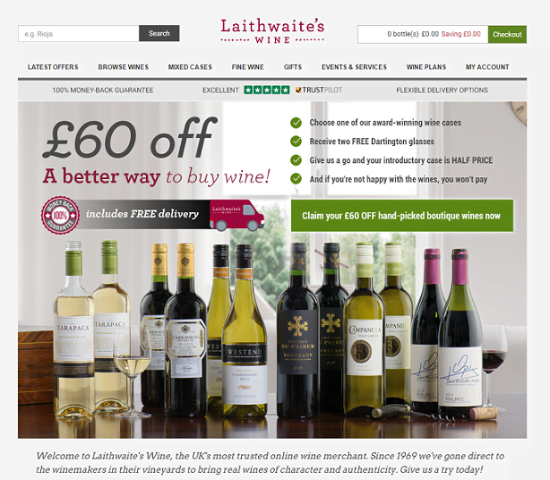 Laithwaites Wine Homepage