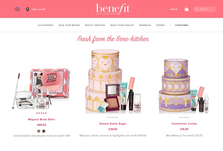 Benefit Cosmetics Homepage