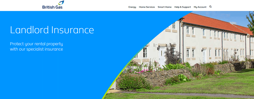 British Gas Landlord Insurance Homepage Screenshot