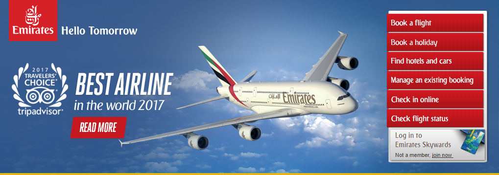 Emirates Best Airline in the world 2017
