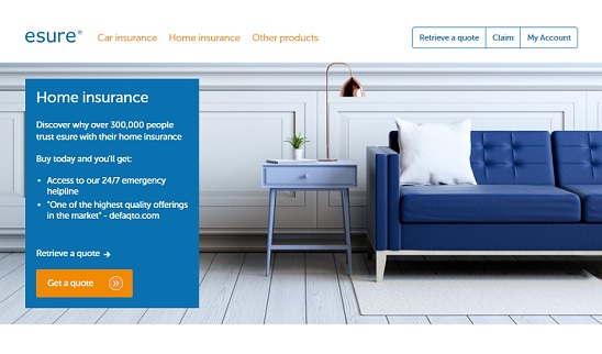 Esure Home Insurance Homepage Screenshot