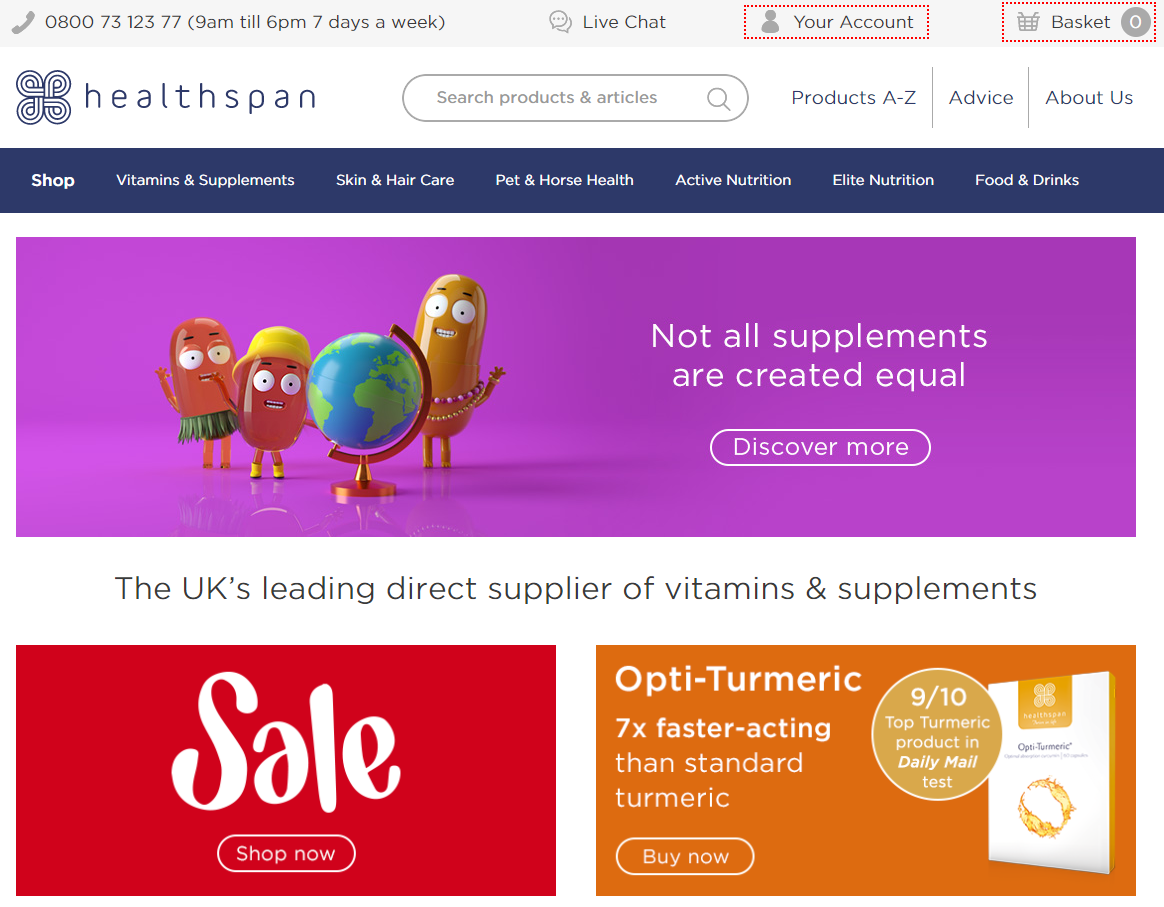 Healthspan Homepage Screenshot