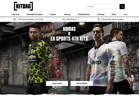 Kitbag Homepage Screenshot