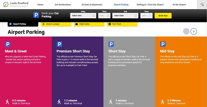 Leeds Bradford Aiport Parking Choices