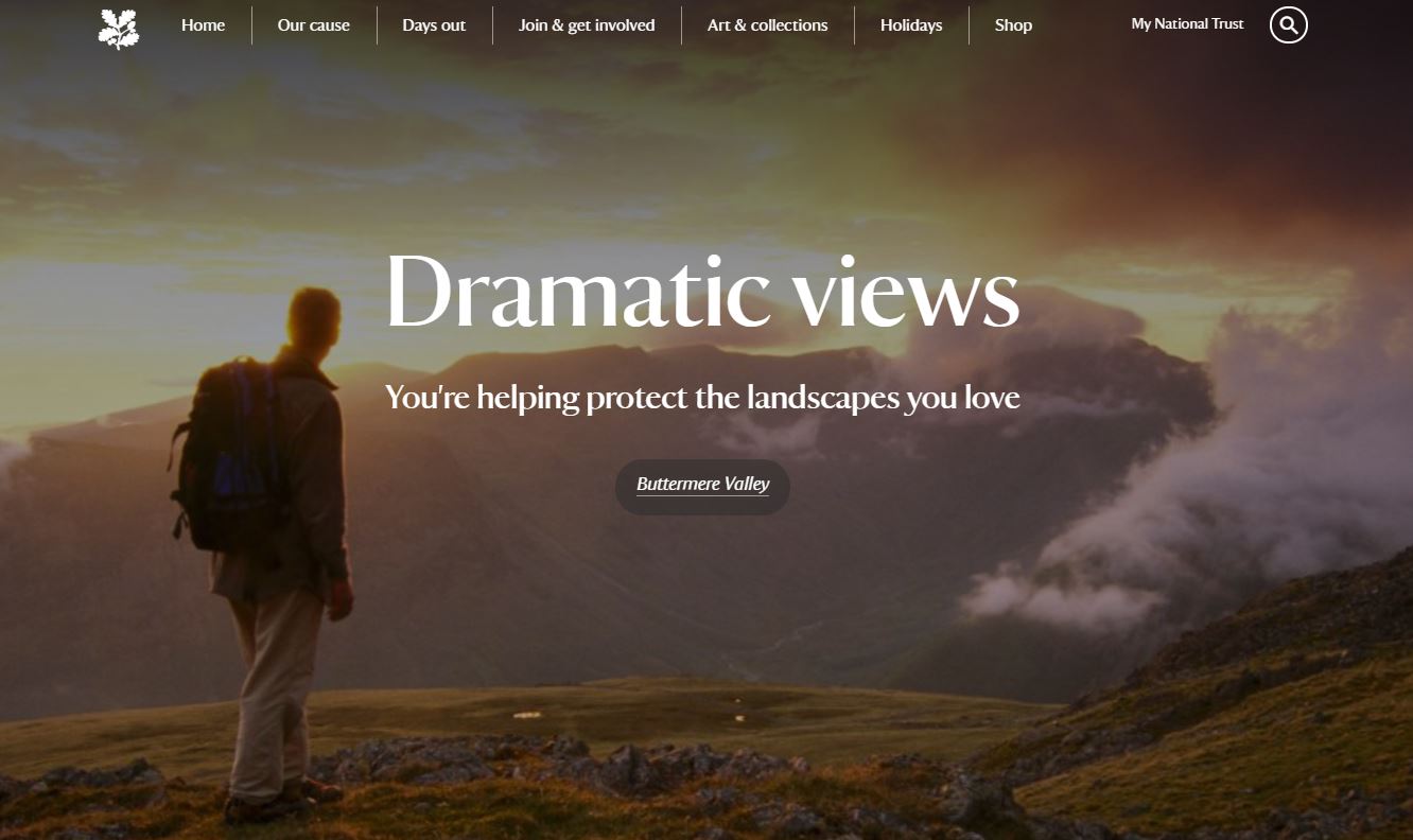 National Trust Homepage Screenshot