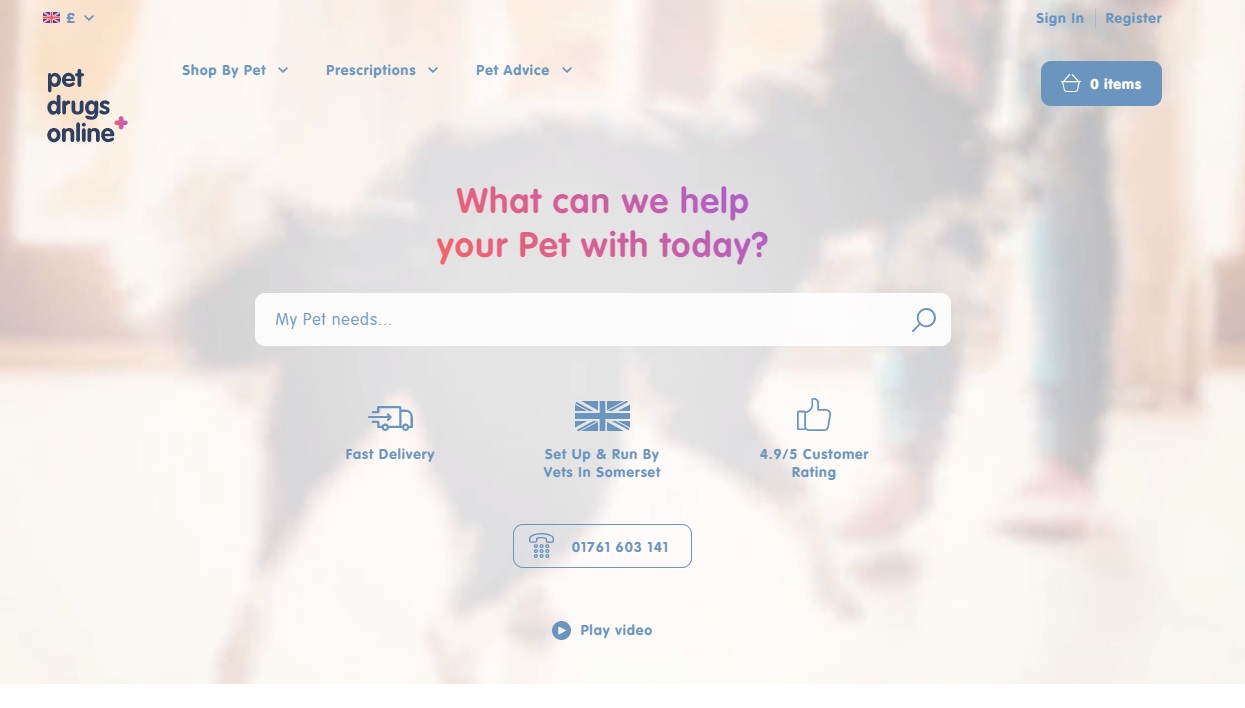 Pet Drugs Online Homepage Screenshot