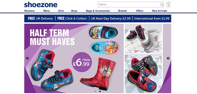 Shoezone Homepage Screenshot