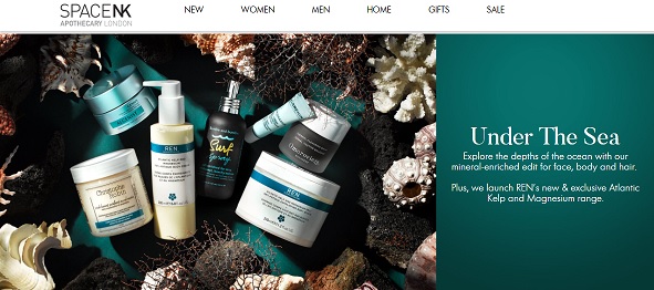 Space NK Apothecary Homepage Screenshot