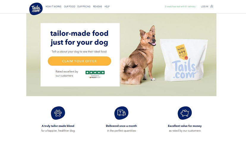 tails.com Homepage Screenshot