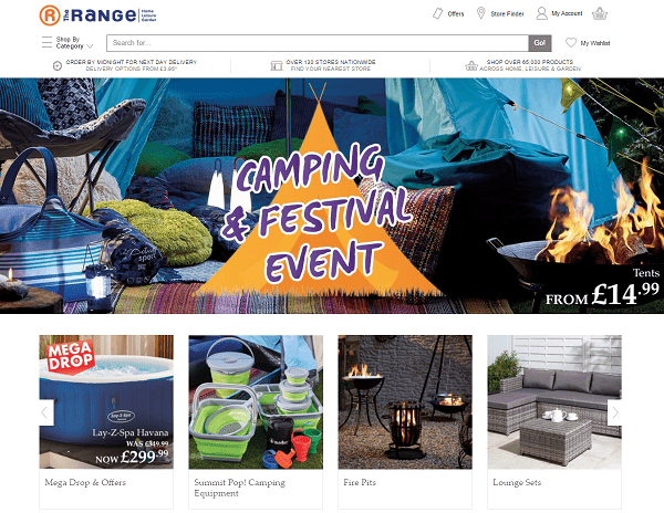 The Range Homepage Screenshot