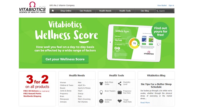 Vitabiotics Homepage Screenshot